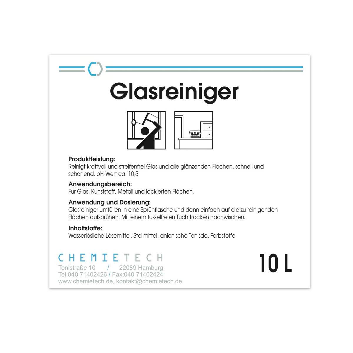 Glasreiniger "Industrie" 10 Ltr. Glasreiniger "Industrie" 10 Ltr.