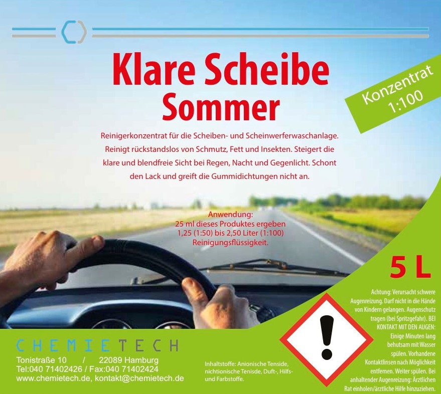 Scheibenreiniger Sommer, 1:100 Konzentrat Scheibenreiniger Sommer, 1:100 Konzentrat